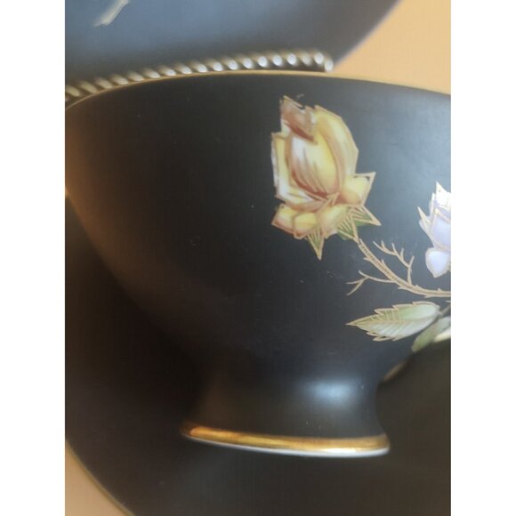 Royal Porzellan Bavaria KPM Trio Set Cup, Saucer and Breakfast Plate Black Matte - Picture 10 of 16